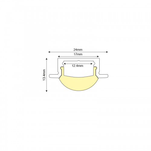 ACA LIGHTING - P101 ESME ALUMINUM PROFILE WITH SEMI-CLEAR PC DIFFUSER 2m/pc