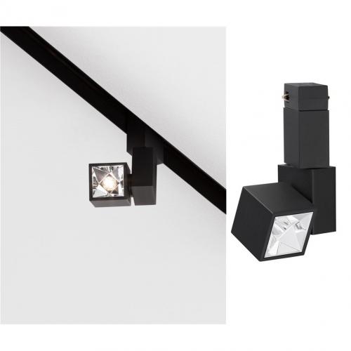 NOVA LUCE - LED Module for track L:3.5, W:5.7, H:10.5 cm.  9070130  BUXTON L ⚡ Osram 2.5W ⚡ 32lm ⚡ 3000K ⚡ CRI>90 ⚡ UGR<10 ⚡ ∡12° ✴ Black 