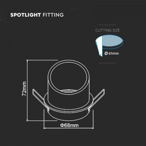 V-TAC - GU10 Fitting Round white SKU: 6682