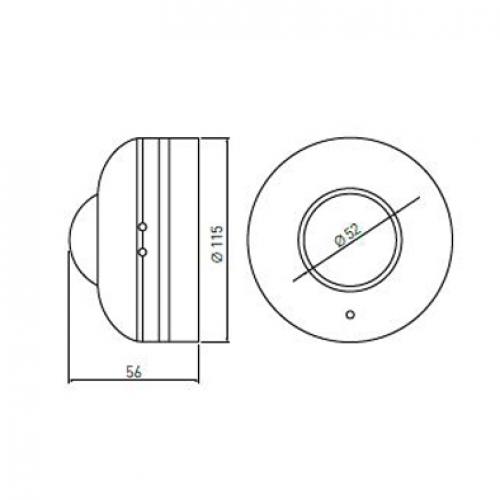 GTV Lighting - CR-CR3000-00 Сензор за движение ф115/56 360⁰  R=6m IP20 бял