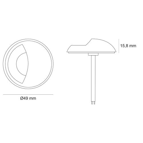 POLARIS LIGHTING - LED Луна за външен монтаж BUTTON Ø50х15.8mm 1.2W 102lm 3000K 120° IP67 сива 6213