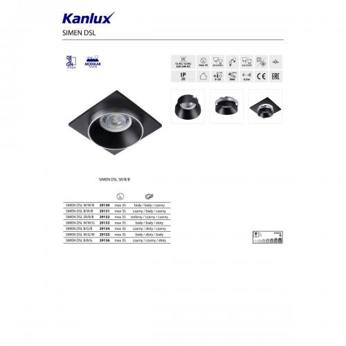KANLUX - Луна бял/злато/бял SIMEN DSL W/G/W (29135)