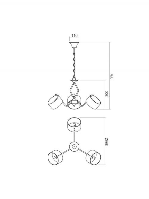 SMARTER - пендел   DUKE  01-1510  E14,  3x28W