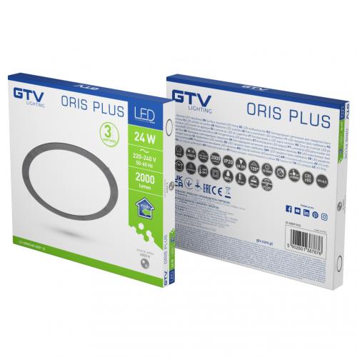 GTV Lighting - LED панел за вграждане черен ORIS PLUS 24W 4000K 2000lm ф300 LD-ORW24W-NBP-10