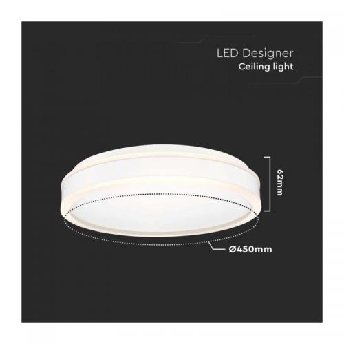 V-TAC - 24W LED Designer Ceiling Light Round White 4000K Dimmable SKU: 6989 