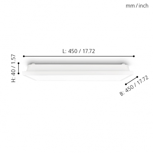 EGLO - 33929 PLAGLIARONE LED 20W, 2850lm, 4000K