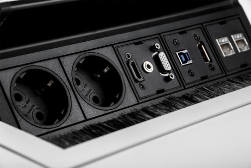 EVOLINE - Flip Top silver 3x sockets Schuko 2хRJ45 159370000200