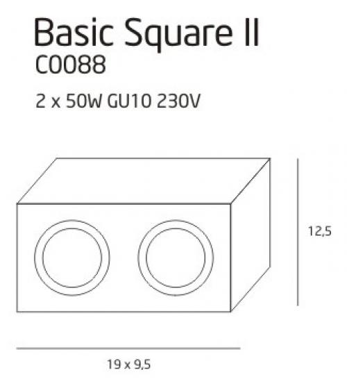 MAXLIGHT - Спот Maxlight Basic Square II WH C0088 , 2 x 50W GU10 230V
