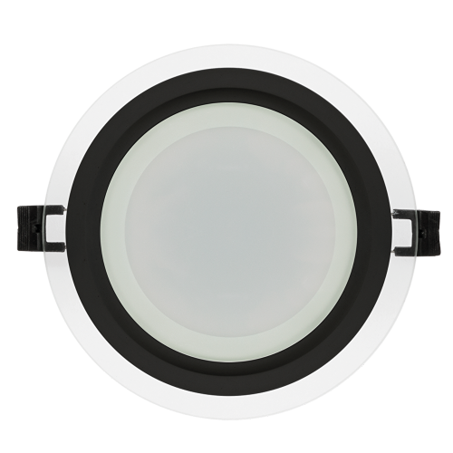 ULTRALUX - LPRG1842BL LED black glass panel for building-in round, 18W, 4200K, 220V AC, neutral light, IP44, SMD2835