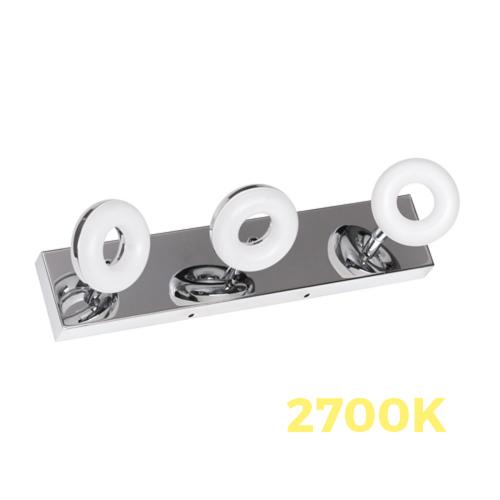 ULTRALUX - LOTB1527 LED ОСВЕТИТЕЛНО ТЯЛО ЗА БАНЯ, 3X5W, 2700K ХРОМ, IP44
