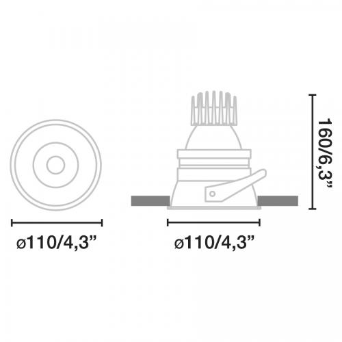 FARO - downlight  SYNCH  038001002  LED 19W, 4000K, 1200LM, IP23