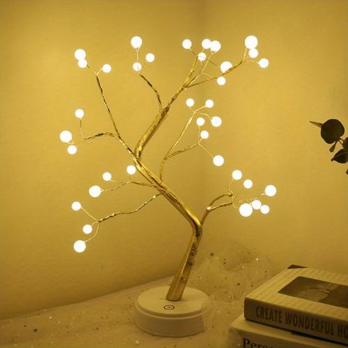 ACA LIGHTING - X1036152 ^ “TREE WITH BALL LIGHTS”, 36 LED LIGHTS WITH BATTERY (3xAA)/USB, WARM WHITE, IP20, 50cm
