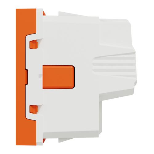 SCHNEIDER ELECTRIC - NU303761 Контактен излаз оранж Шуко с ДЗ 2P+E  16A - 250V New Unica винтово свързване