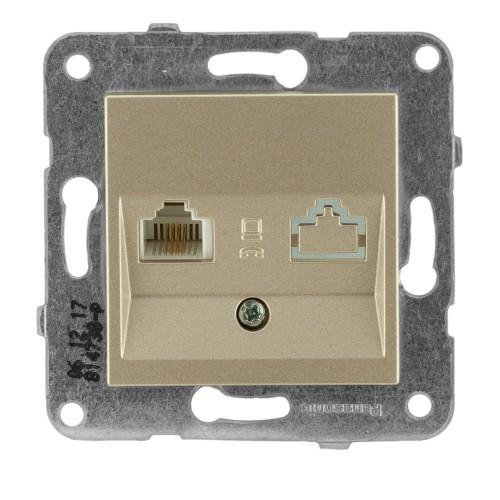PANASONIC - Телефонна розетка Panasonic Kare бронз WKTT04022BR‐EU1