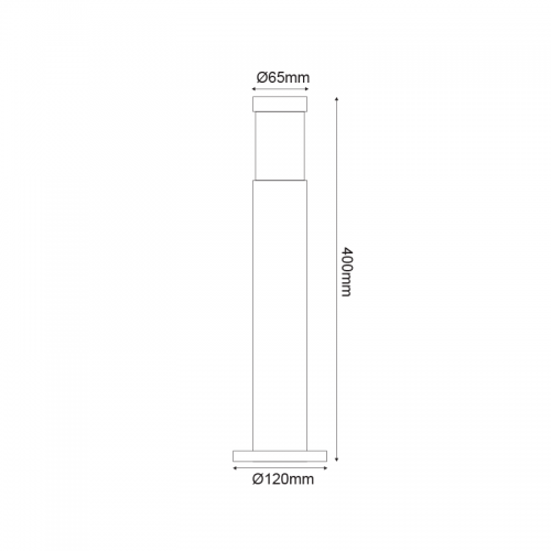 ACA LIGHTING - HI1032400GDS SMALL POLE No1032 ALUMINUM 40CM E27 GREY RAL7016M