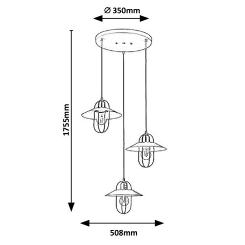 RABALUX - Pendant NESRIN   3520   E27 3x MAX 40W