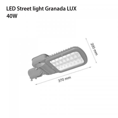 2R -  LED STREET LIGHT 40W GRANADA LUX IP66 120Lm/W