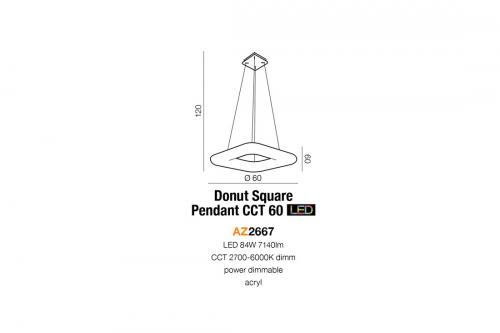 AZZARDO - DONUT SQ PENDANT 60 CCT REMOTE  AZ2667