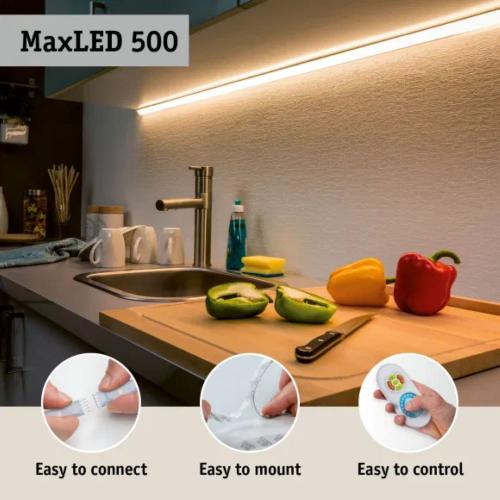 PAULMANN - 70623  MaxLED 500 LED Strip Tunable White basic set 1.5m coated IP44⚡10W⚡470lm/m⚡60 LEDs/m⚡Tunable White⚡20VA
