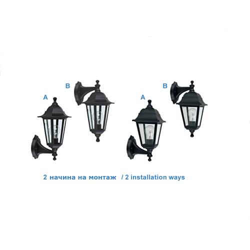 ACA LIGHTING - PLGQ1B wall garden luminaire black