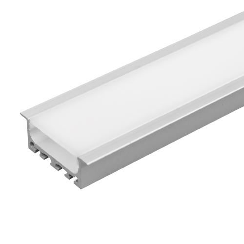 ULTRALUX - APN214 Алуминиев профил за LED лента, широк плитък, 2м