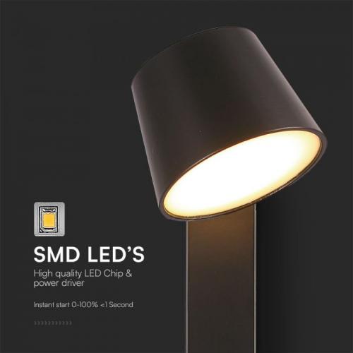 V-TAC - 8W LED Wall Light USB Function 3000K Black SKU: 23406
