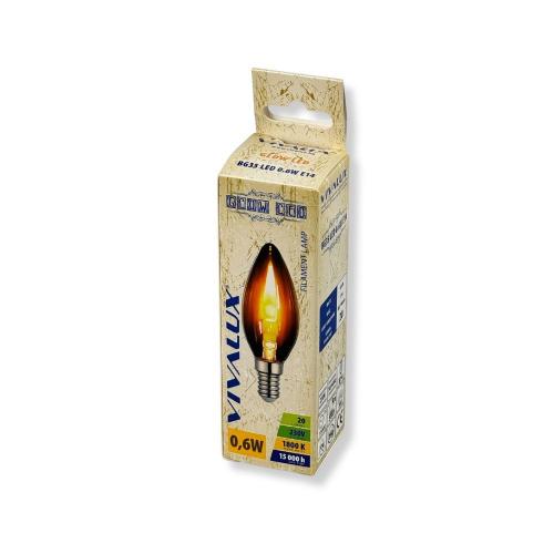 VIVALUX - LED крушка filament GLOW BG35 0.6W 20lm E14 1800K VIV005084