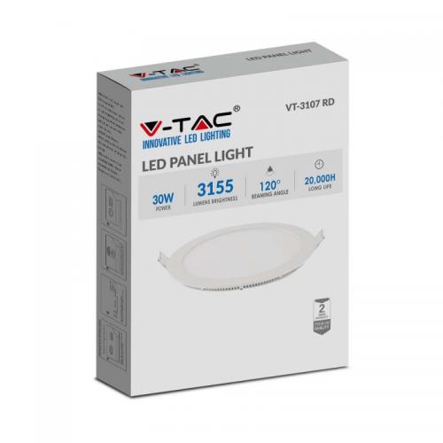 V-TAC - 30W LED Premium Panel Downlight Round 4000K SKU: 216428