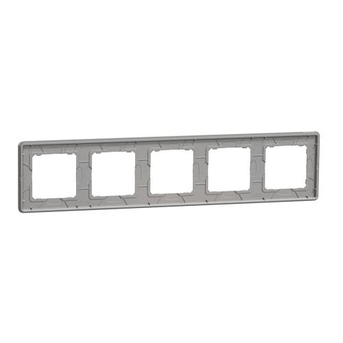 SCHNEIDER ELECTRIC - SDD370805 Sedna Elements - horizontal 5-gang frame - scrached aluminium