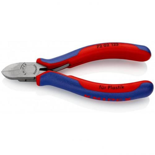 KNIPEX - Клещи резачки за пластмаса синьо/червени ръкохватка, 125мм 7202125