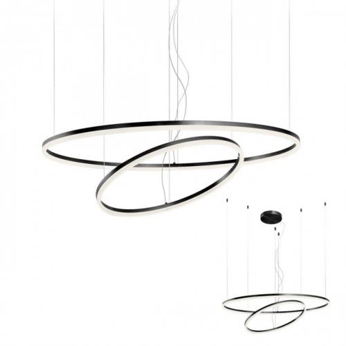 REDO GROUP - Пендел ORBIT 01-1966-DALI LED 66W+42W 4000K D1000+600 SAND BLACK-DALI