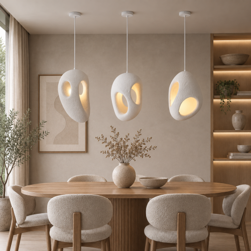 ACA LIGHTING - Пендел Ø270mm, h1500mm FALIRIS E27 бял MP251031