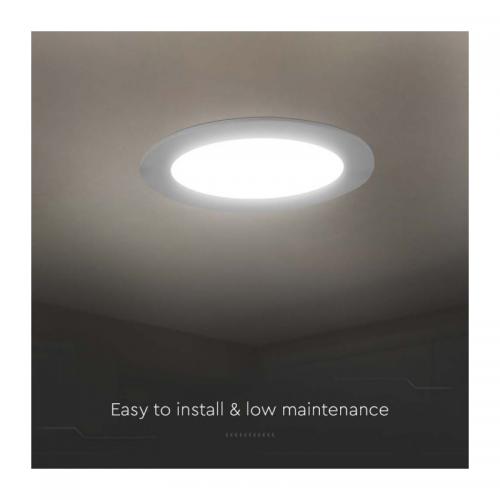 V-TAC - 6W LED Backlit Recessed Panel  Round 3000K SKU: 7858