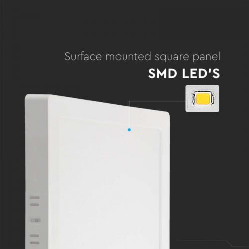 V-TAC - 18W LED Backlit Surface Panel Square 4000К 1850lm  SKU: 10499