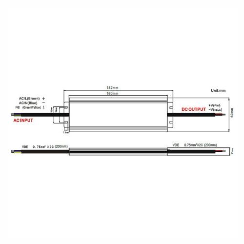 ADLER - ADWS-75-24 LED POWER SUPPLY FOR LED STRIPS 75W, 24V DC, WATERPROOF
