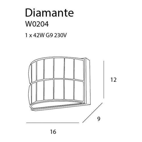 MAXLIGHT - Wall lamp DIAMANTE W0204 ,1 x 42W G9 230V