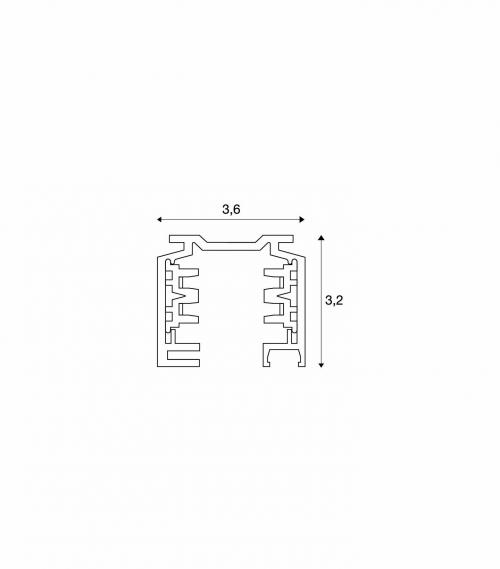 SLV - Трифазна шина за външен монтаж 2м.черна 145200