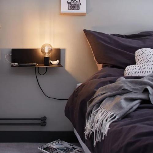 PAULMANN - Аплик с рафт  78920  DEVARA⚡E27⚡230V⚡max. 40W dimmable✴Черен