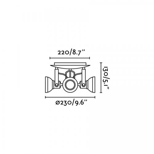 FARO - RING Grey ceiling lamp 4L Ref.40560