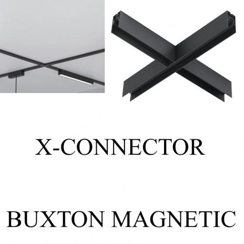 NOVA LUCE - Х-CONNECTOR for the magnetic track system  D:54.1, W:54.1, H:7.5 cm.  9070127BUXTON MAGNETIC ⚡ For Surface & Suspended Mount ⚡