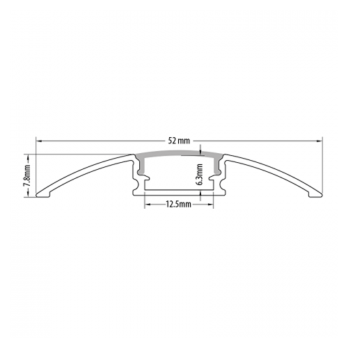 ULTRALUX - APK209  Aluminium profile for LED flexible strip, transitional, 2 m