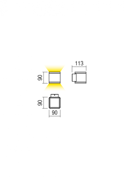 REDO GROUP - Аплик BETA   9067 AP LED COB 2X6W IP54 DB 3000K (SQ)