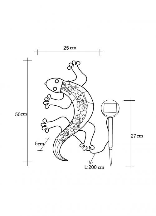 GLOBO - Solar lamp Lizard metal 33518 BRONZEFARBEN