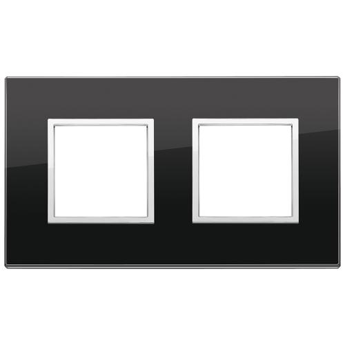 VIMAR - 21643.76 - Plate 4M (2+2) 71mm black diamond
