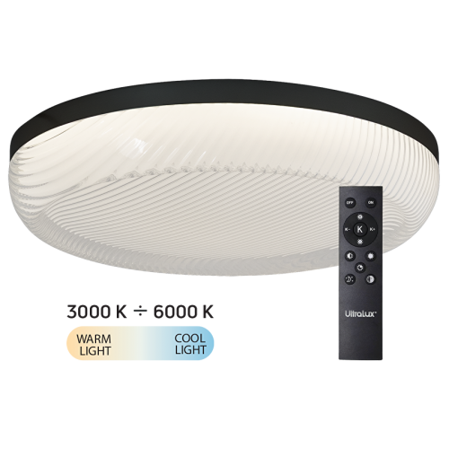 ULTRALUX - SPL8L72RC LED dimmable CCT ceiling lamp with remote control, max.72W, 3000K-6000К