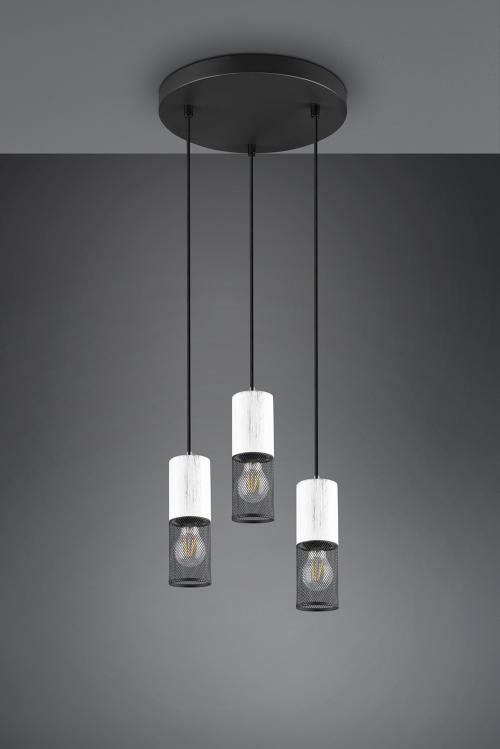 TRIO - Пендел TOSH –  304330334 3xE27 · max. 40W бял / черен