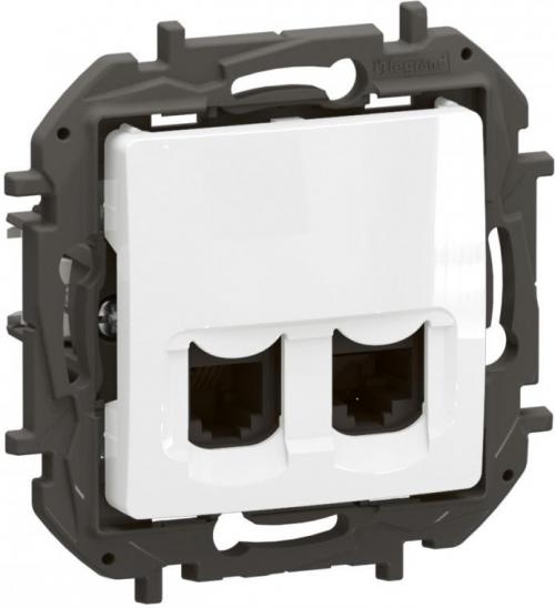 LEGRAND - Socket RJ11+RJ45 cat.6 UTP white Niloe New NP492WH