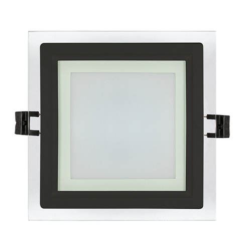 ULTRALUX - LPSG1842BL LED black glass panel for building-in square, 18W, 4200K, 220V AC, neutral light, IP44, SMD2835