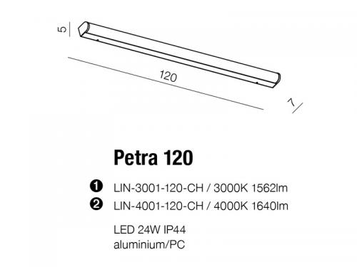 AZZARDO -  IP44  PETRA 120 LIN-4003-120-CH / AZ2471