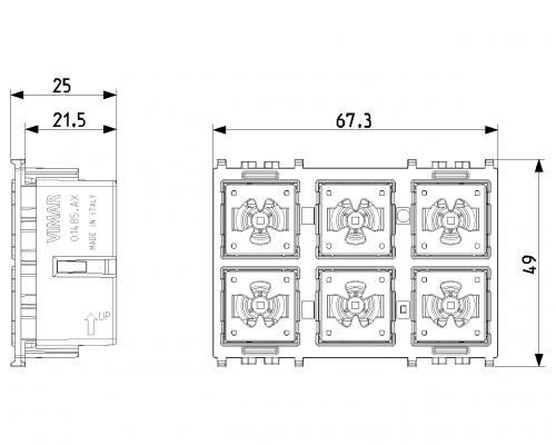 VIMAR - 6 бутонен механизъм за автоматизация home autom.control Flat 3M - 01485.AX